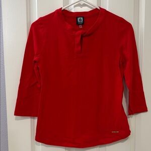 Anne Klein Vibrant Red 3/4 Sleeve Tee